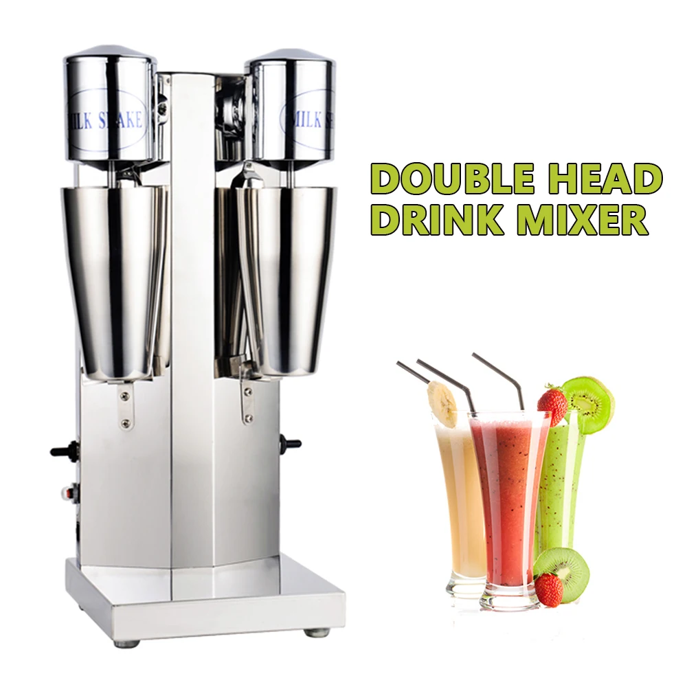 Commercial Stainless Steel Milk Shake Machine Double Head Drink Mixer 110V