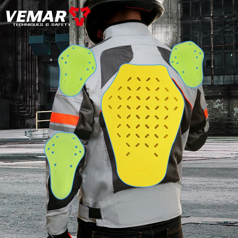 Men's Motorcycle Racing Jacket with Insert CE1/CE2/EVA Protective Gear, Male Breathable Mesh Motocross Riding Jackets
