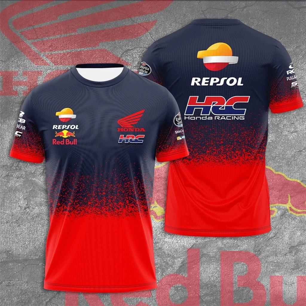 

Летняя футболка Honda Motorcycle Racing Team, мужская быстросохнущая дышащая футболка с короткими рукавами, удобная байкерская спортивная одежда, трикотаж для верховой езды