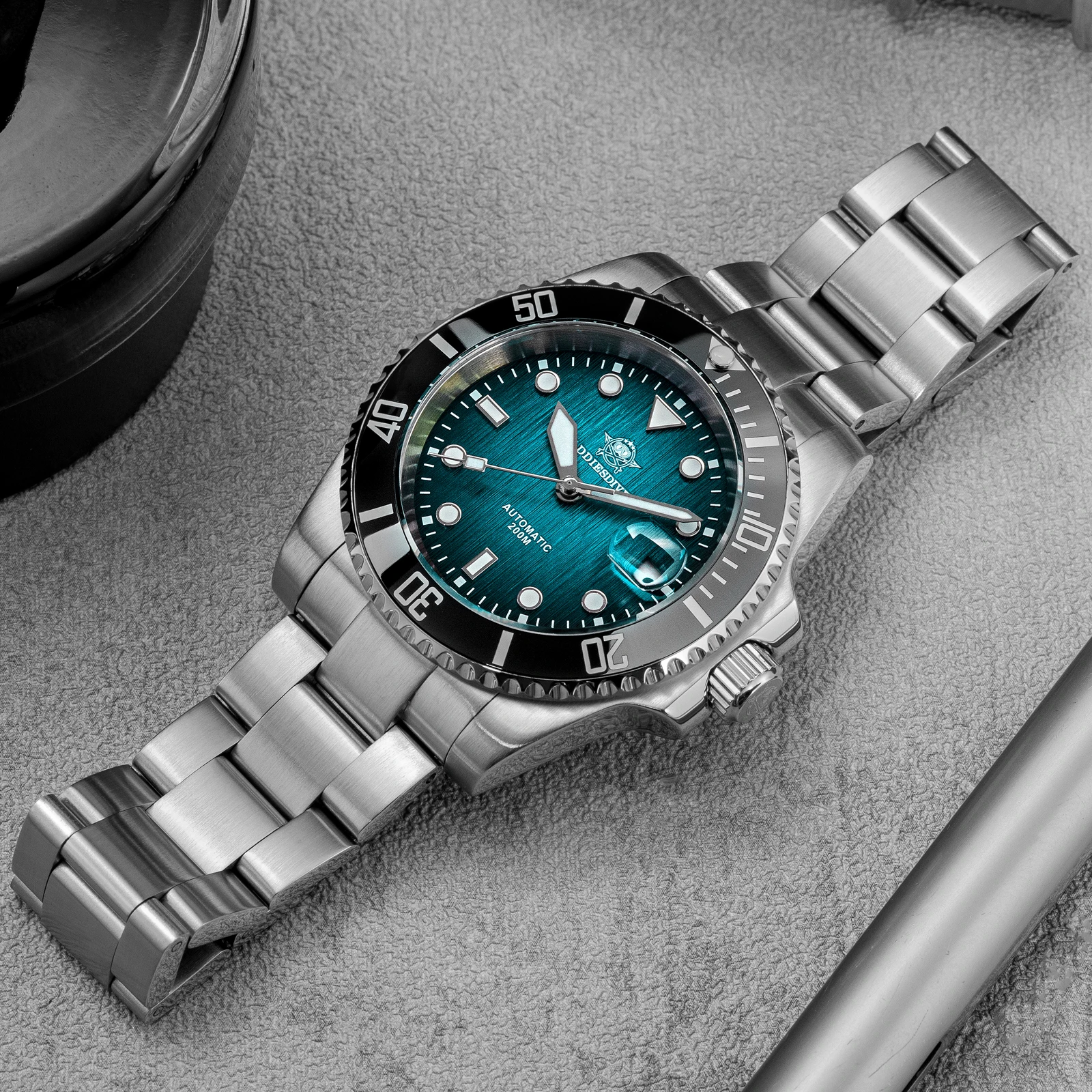 Addiesdive جديد أمة الله الهاتفي NH35 ساعة أوتوماتيكية 20Bar مقاوم للماء الياقوت الزجاج السيراميك الحافة الرجال الغوص ساعات آلية