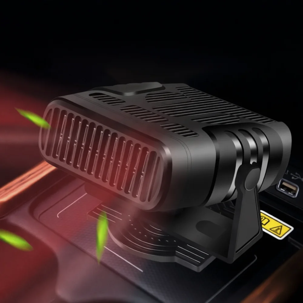 Portable 12V Car Heater Fan Auto Windshield Defroster Demister Interior Heating Cooling Device Winter Essential Equipment