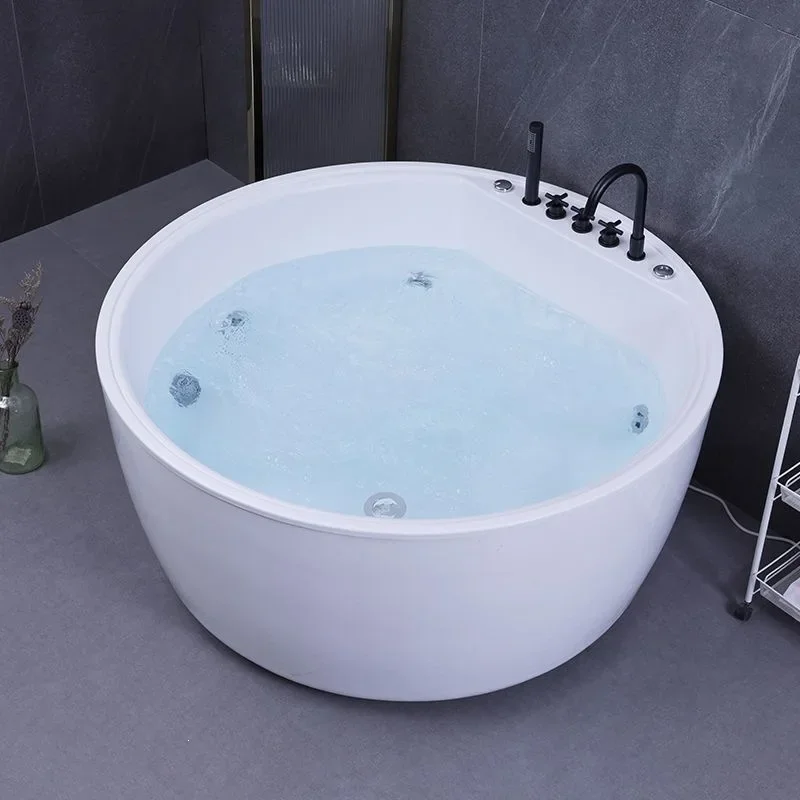 #Round Bathtub, Jet Massage, Smart Thermostat, European Style, Freestanding, Luxury, High-End, Spa Tub for Hotel and Home Use