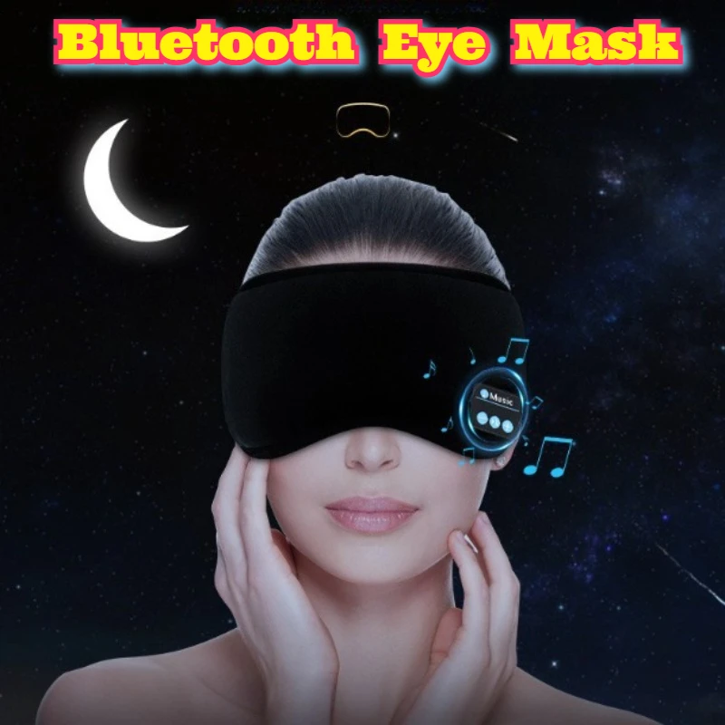 Bluetooth Sleep Mask Built Speakers Wireless Music Eye Shade Nap Travel Meditation Rechargeable USB Washable Smart Adults New