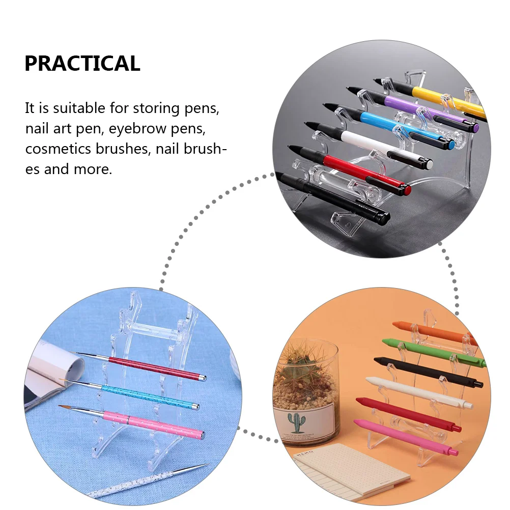 Imagem -03 - Plastic Pen Holder para Office Pen Holder Display Stand Fountain Makeup Brush Organizador Sobrancelha Acrílico Stands