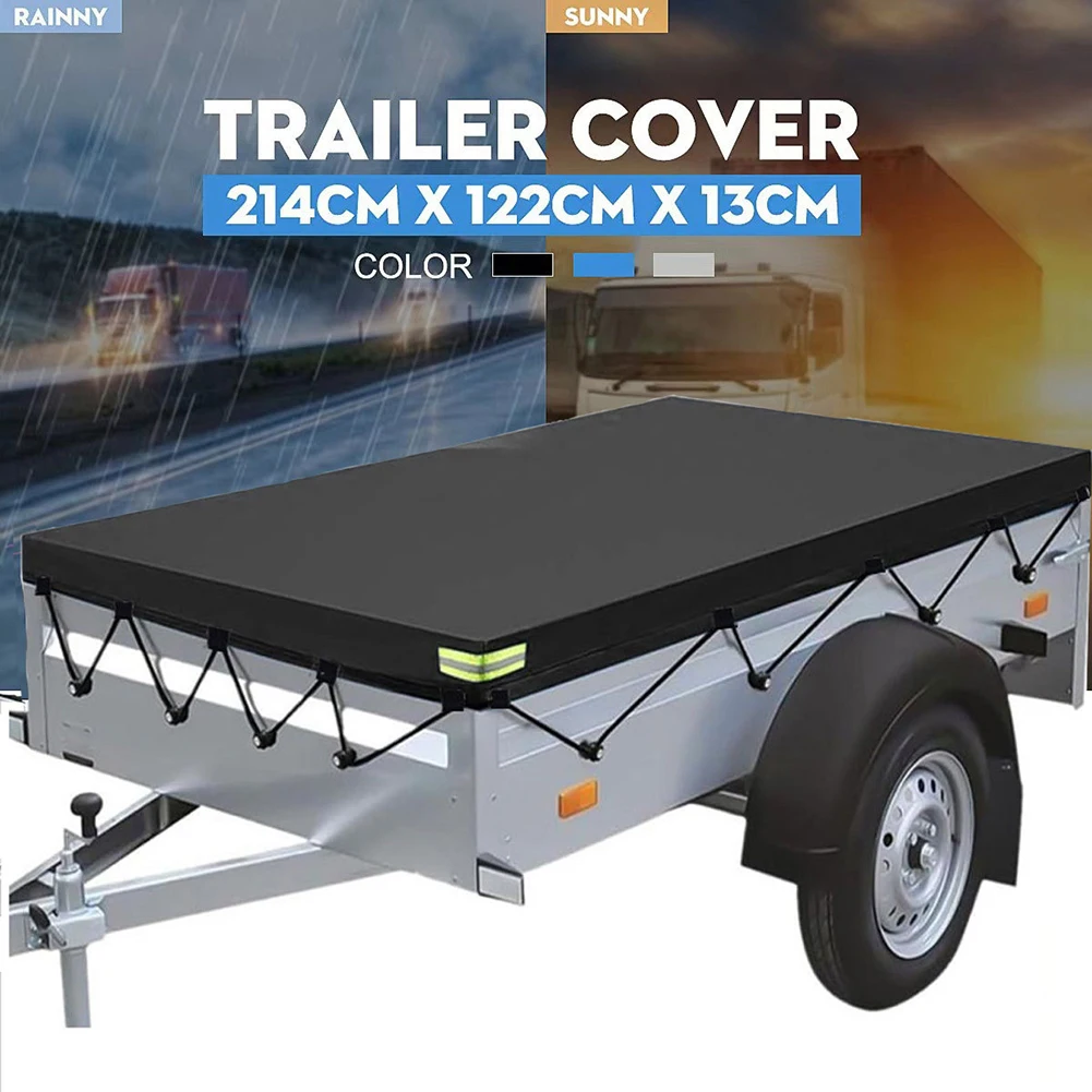 High Performance 420D Oxford Trailer Cover Waterproof and Windproof with Reflective Strips for Cargo Reliability