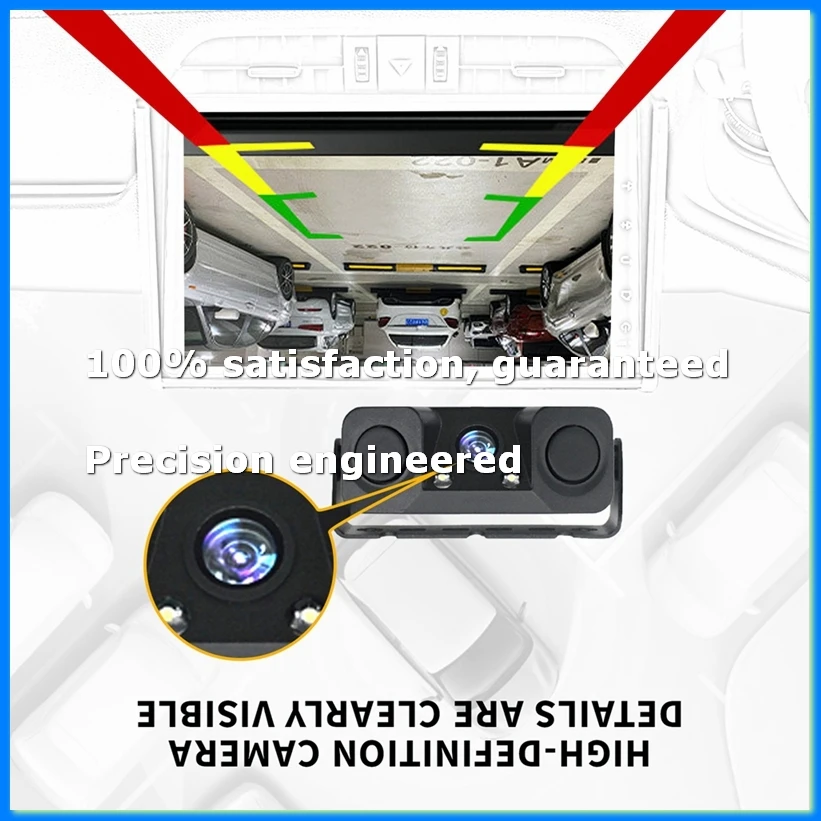 Car Parking Sensor 3IN1 Night Vision 2 Radar Detector Sensors Alarm Reverse Backup Rear View Camera-ABAM