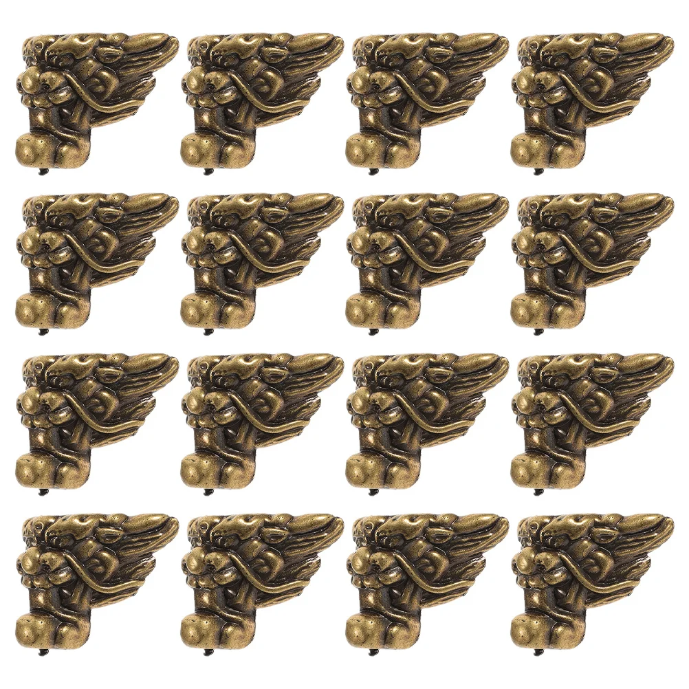 

16Pcs Wine Box Decorative Feet Lion Shaped Vintage Corner Brackets for Jewelry Cabinet Storage Chest Sturdy Support Hardware