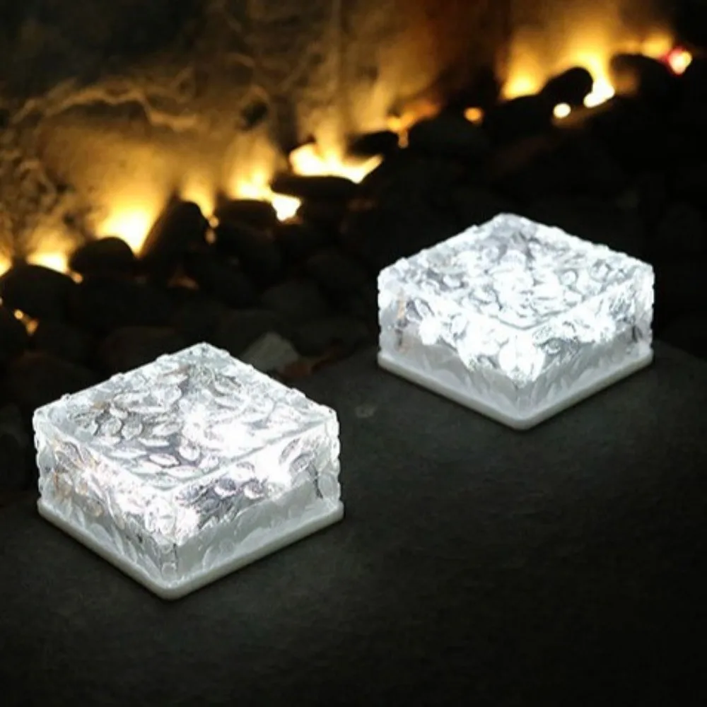 Solar Powered Solar Ice Brick Lights Rainproof Waterproof Solar Standing Lights Long-last Lighting Automatic