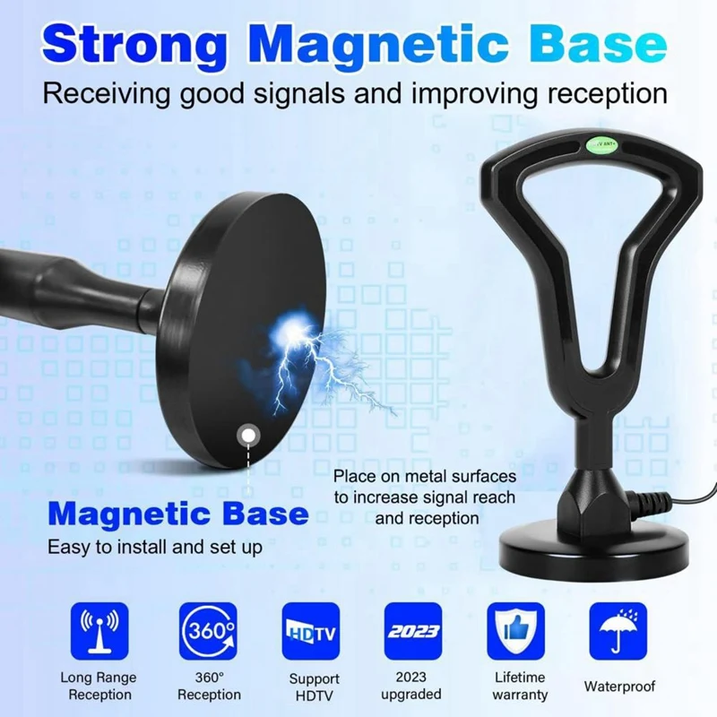 AMPLIFICADOR DE antena aérea Universal Hdtv, recepción de señal de baja latencia de alta ganancia para mejorar la Tv Digital interior, mano de obra fina