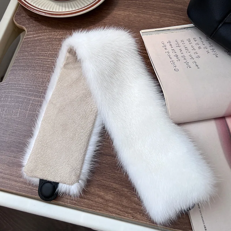 Real Mink Fur Scarf For Neck Protection Winter Thickened And Warm Fashion Fur Scarf For Women Luxury Genuine Mink Fur Scarves