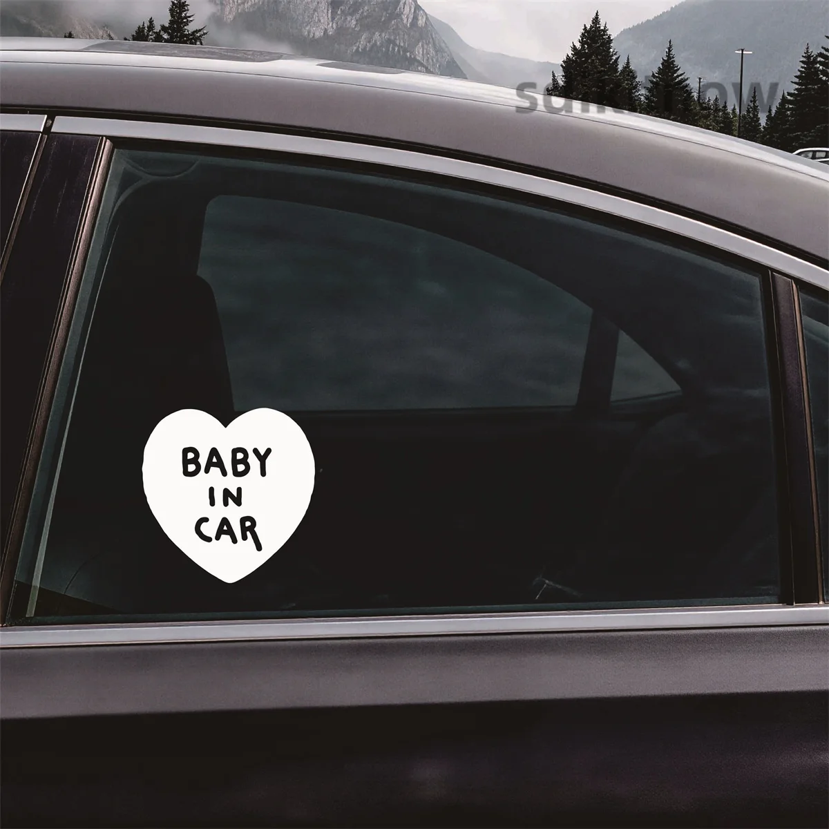 Baby In Car Heart Shape Car Decal Safety Notice Warning Window Vinyl Sticker Accessory for Ford Jeep Honda Nissan Tesla KIA FIAT