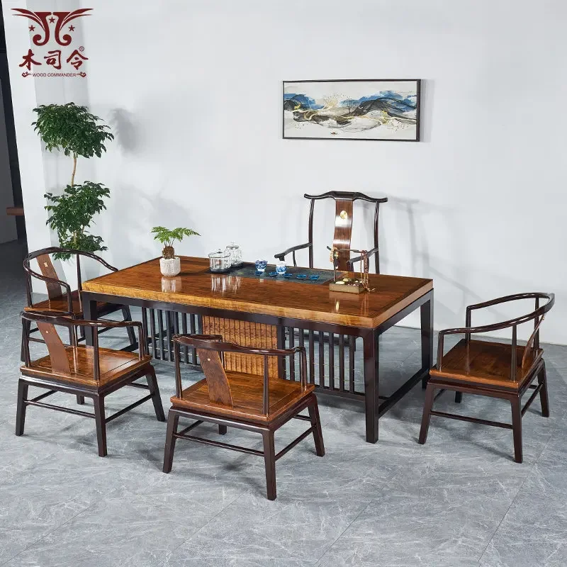 Mahogany Tea Table And Chair Combination Sandalwood Office Home New Chinese Simple Coffee Tablel17