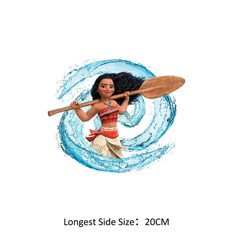 Disney Moana patches for ironing on clothes Fusible Patch DIY T-shirt for Christmas decoration on girls clothing for Kids gifts