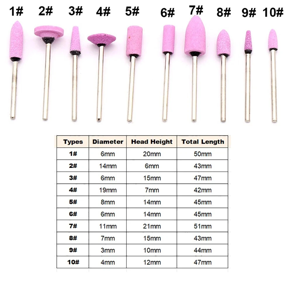 5Pcs Abrasive Polishing Mounted 2.35mm Shank For Rotary Tools Grinding Ceramic Stone Wheel Head Tools
