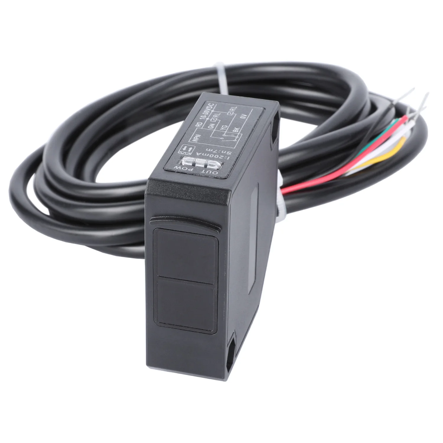 Photoelectric Switch, Infrared Photoelectric Eye Specular Reflection 7M Detection IP66 Protection, Anti-pinch Relay Output