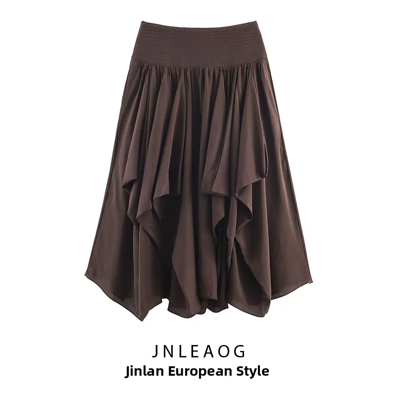 

JNLEAOG женская модная юбка-миди, универсальная 3D серия, осенняя новая повседневная женская юбка из полиэстера со стойкой
