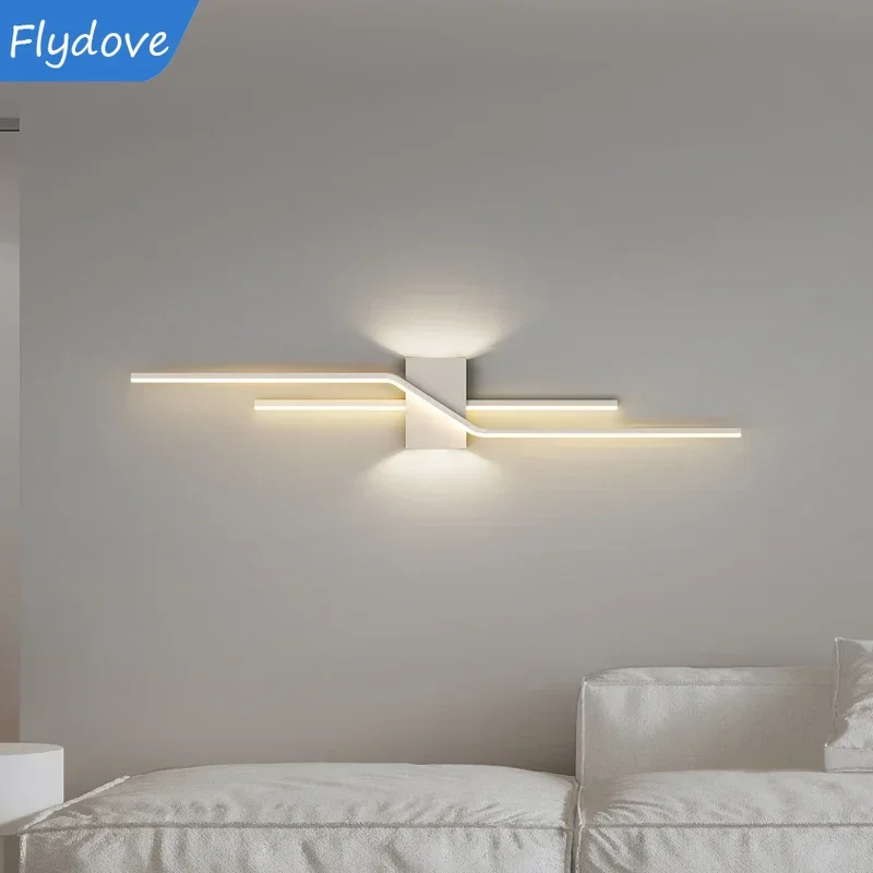 Nordic Modern Long Strip LED Wall Lamp Living Room Bedroom Bedside Aisle Kitchen Background Light Home Decor Indoor Lighting