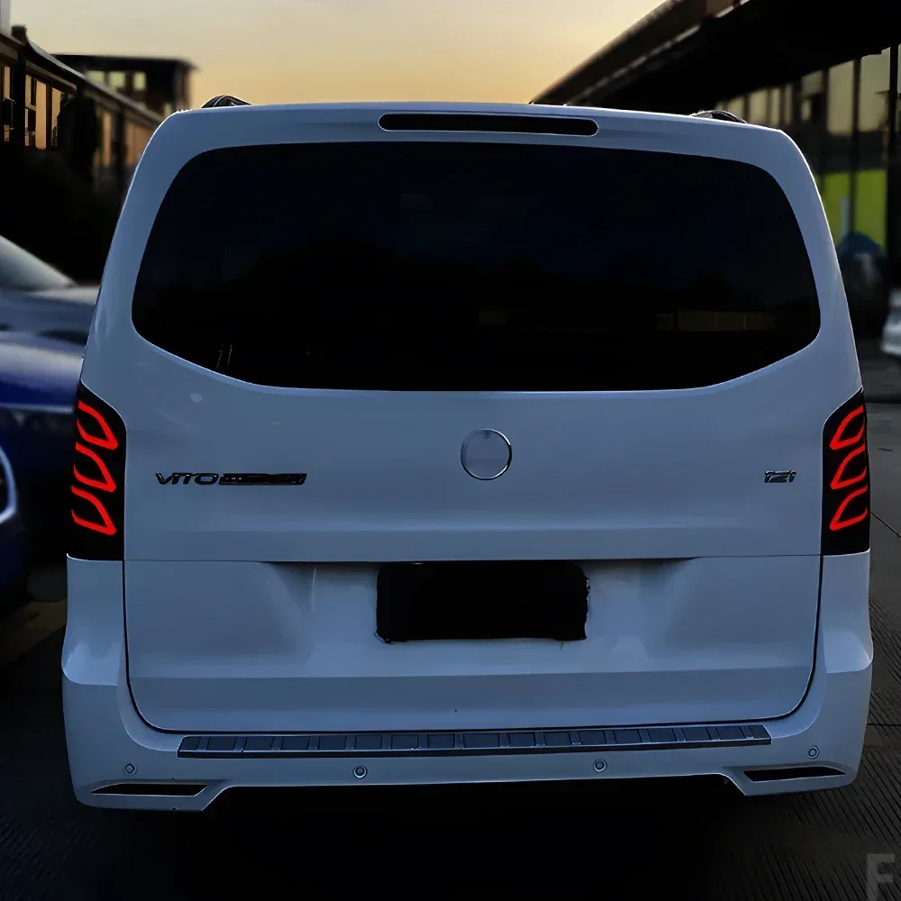 

Модернизированные автомобильные задние фонари в сборе для Benz Vito W447 2016-2018, автомобильные задние фонари, светодиодные динамические мигающие сигнальные огни, автомобильные аксессуары