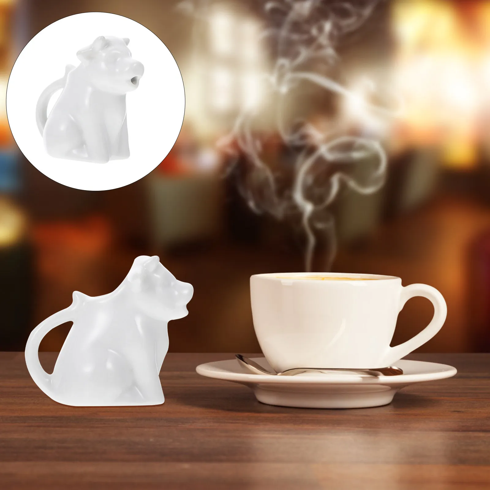 Animal Shaped Ceramic Coffee Frothing Cup Compact Milk Jug Kitchen Supply Multipurpose Beverage Container Unique Design
