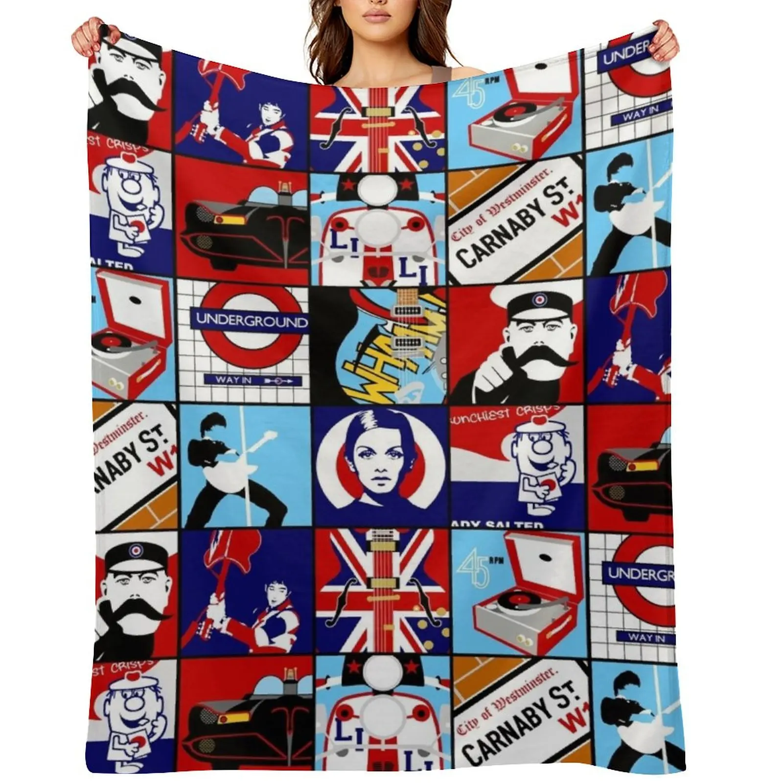 Iconic mod pop art Throw Blanket valentine gift ideas Fashion Sofas Thermal Blankets For Baby Blankets