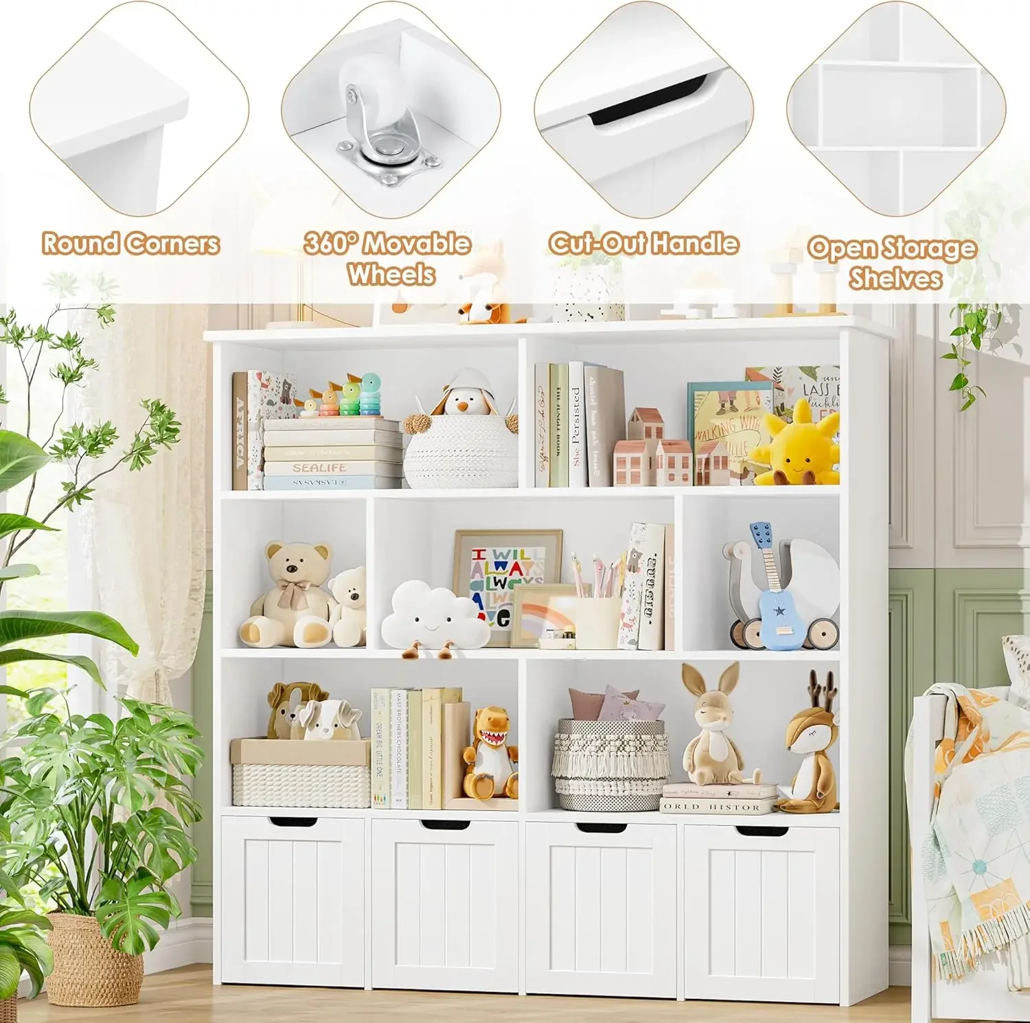 [سعر مخفض! منظم تخزين الألعاب، منظمات ألعاب كبيرة وتخزين مع 4 أدراج متحركة و7 مكعبات تخزين، لعبة تشي