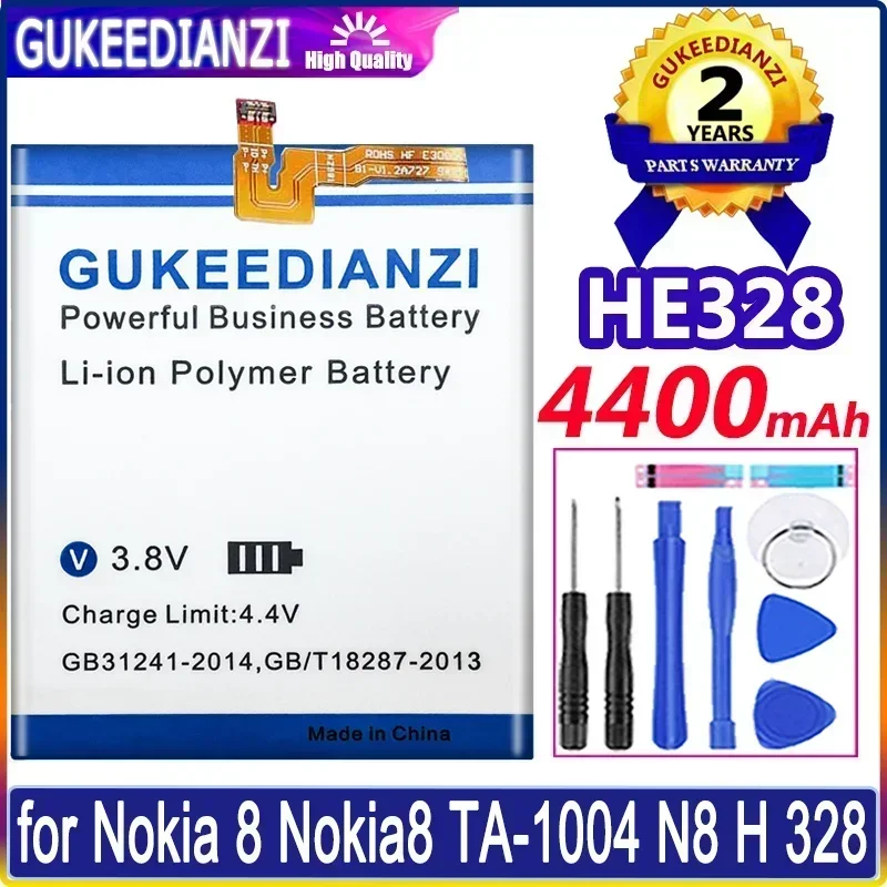 Large Capacity Mobile Phone Batteries 4400mAh HE328 HE 328 For Nokia 8 Nokia8 TA-1004 TA-1012 TA-1052 Smartphone Battery