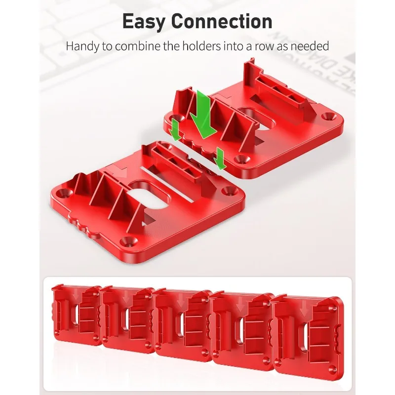 1/2pcs Machine Holder Battery Storage Rack for Milwaukee 14.4V 18V Li-ion Battery Wall Mount Tool Bracket Fixing