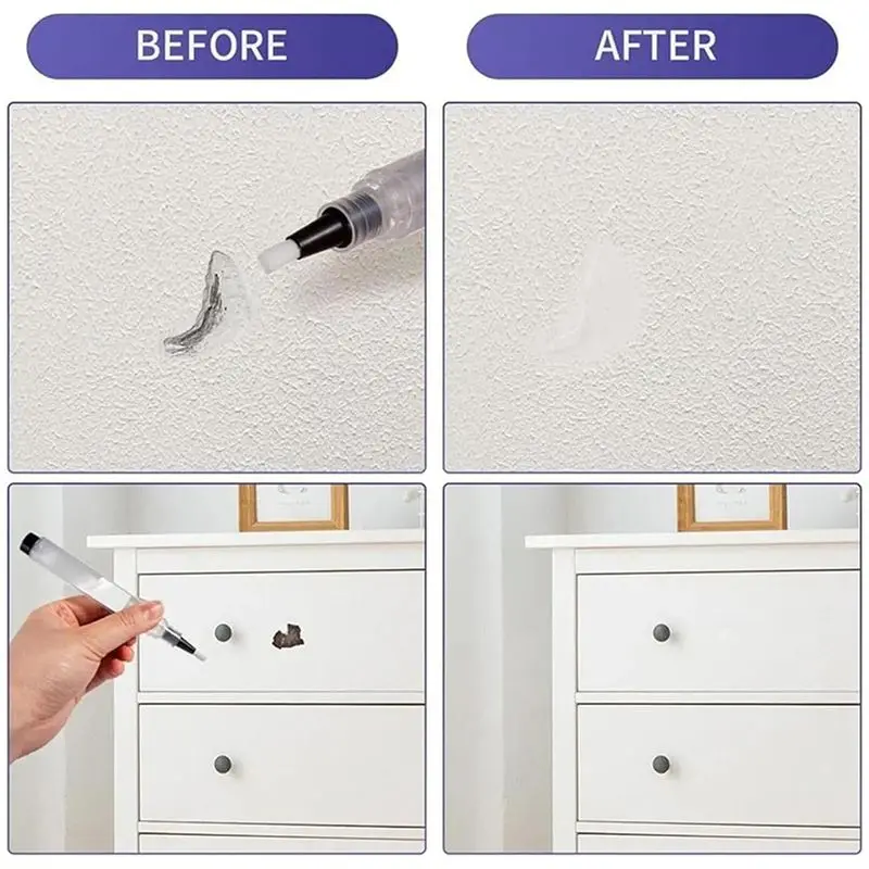J1UL1N Fillable Touch Up Paint Pen Brush, 6Ml Multifunctional Pens For Home Repairs (6 Pcs)