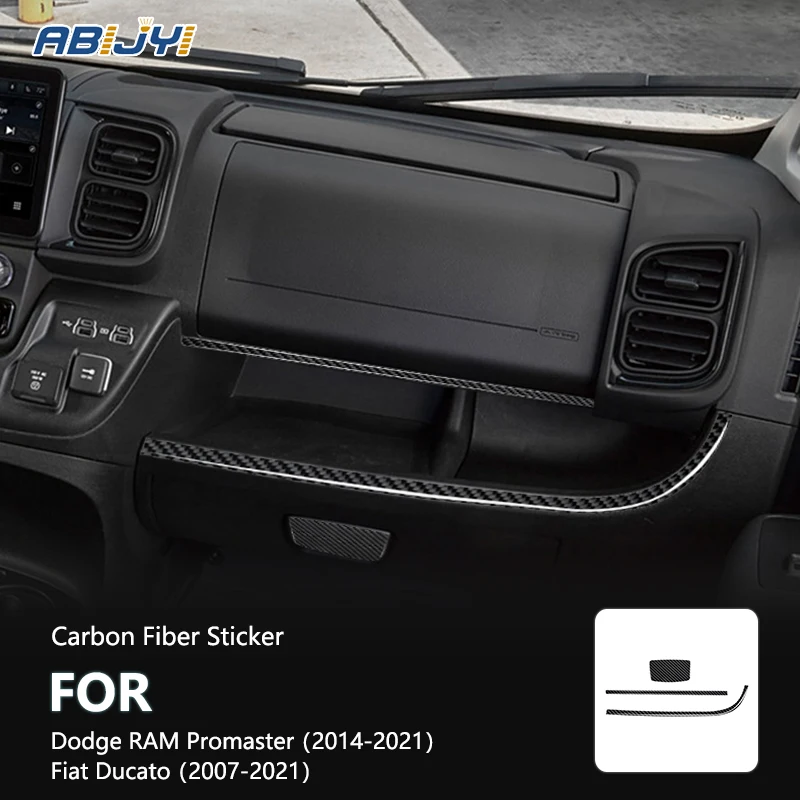 Passenger Panel Carbon Fiber Interior Stickers For Dodge RAM Promaster 2014-2021 Fiat Ducato 2007-2021 Car Accessories