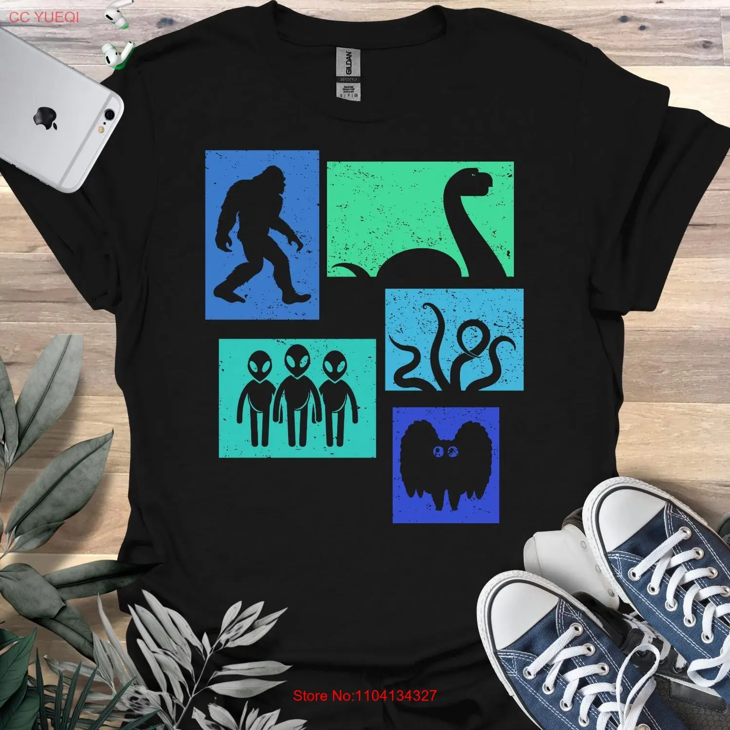 

Футболка Cryptids Nessie Aliens Kraken Bigfoot Mothman Ретро Crytid Vintage Monster Sci Fi Movie Lochness