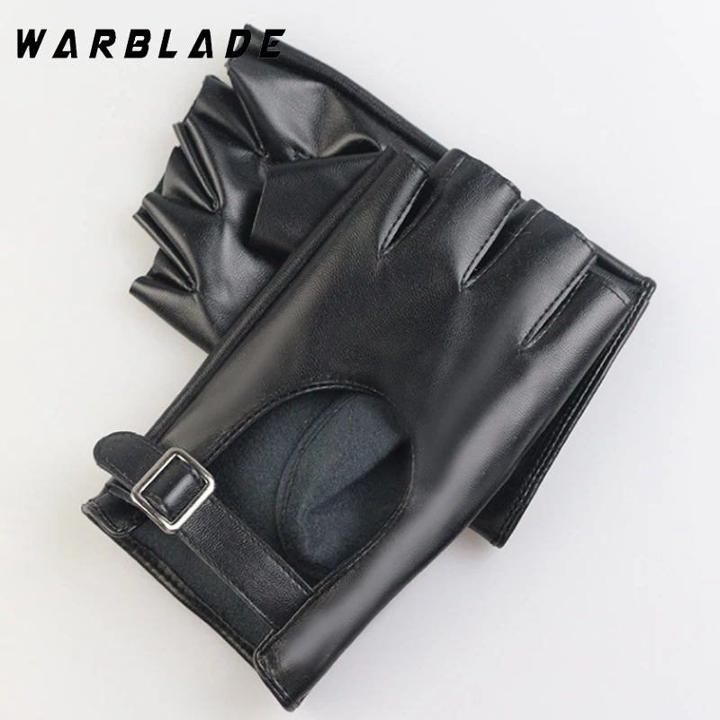 New Halloween PU Leather Waterproof  Fingerless Gloves Female Half Finger Driving Cycling Women Fashion Punk Gloves Dance Gloves