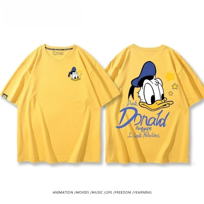 

2025 New Disney Family Family Fashion Leisure Pure Cotton T-shirt Retro Street College Style Commuting Y2K Harajuku Style