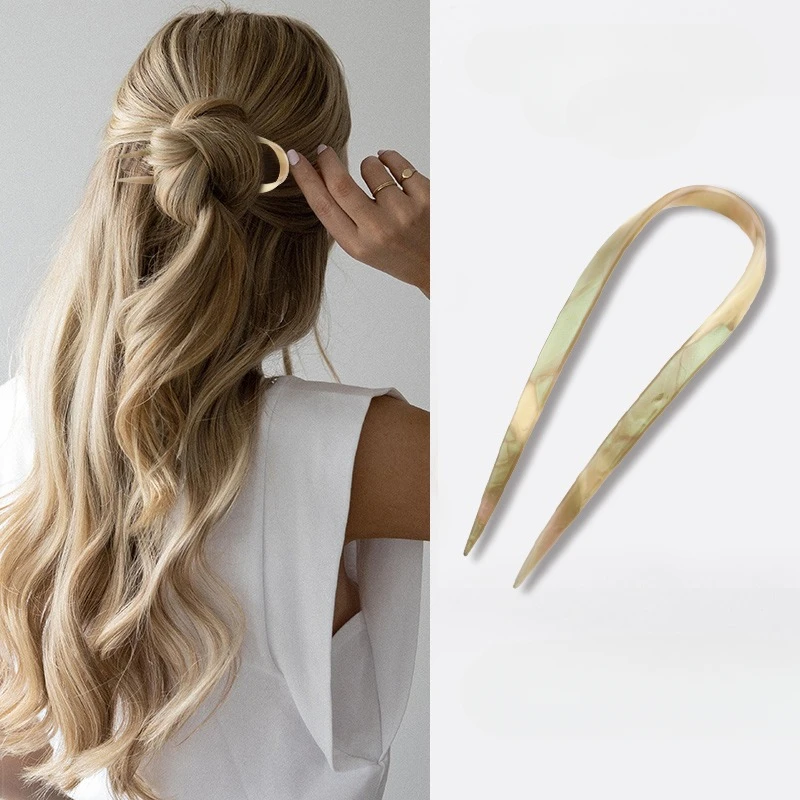 

Простые женские шпильки для волос U-образной формы, шпильки для волос невесты золотого цвета, металлические шпильки, заколка, аксессуары для укладки волос, Новинка