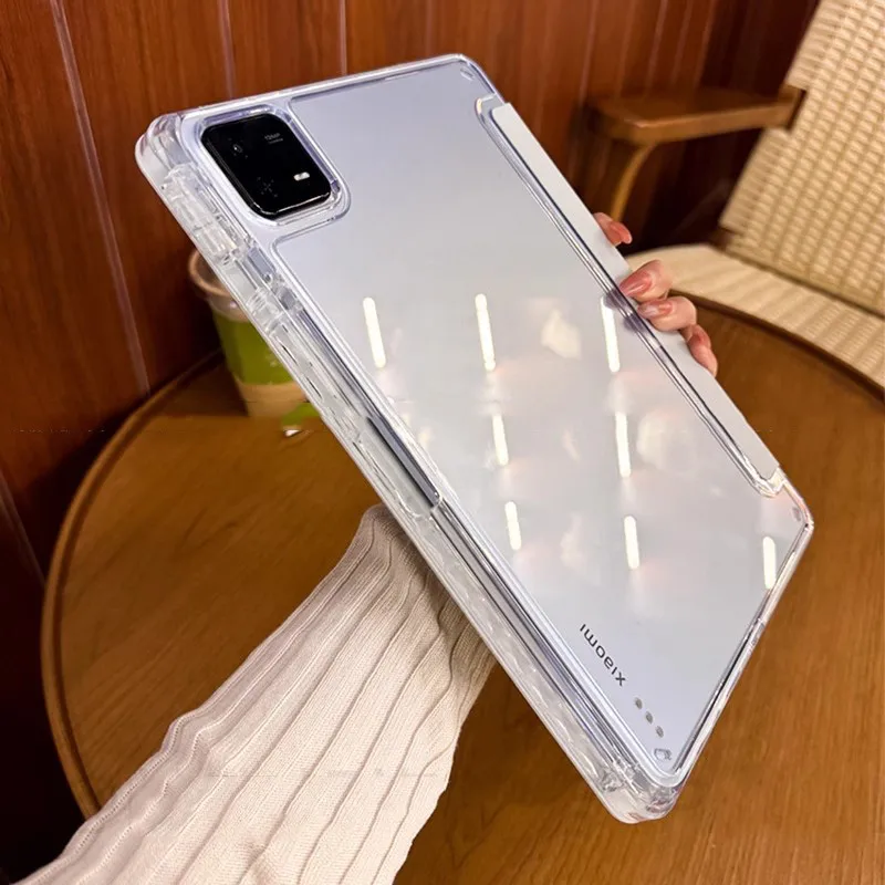 غطاء حماية للكمبيوتر اللوحي Mi Pad 7 7Pro لهاتف Xiaomi Mi Pad 6 6Pro 5 5Pro مع فتحة قلم مادة أكريليك شفافة
