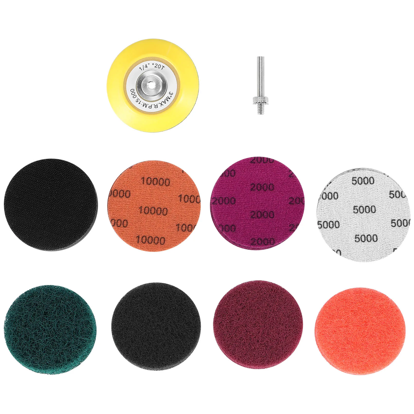 

21 шт./компл., 3-дюймовый комплект автомобильных фар «сделай сам», набор автомобильных полировальных чистящих тканей, набор для ремонта фар, наждачная бумага-B09B