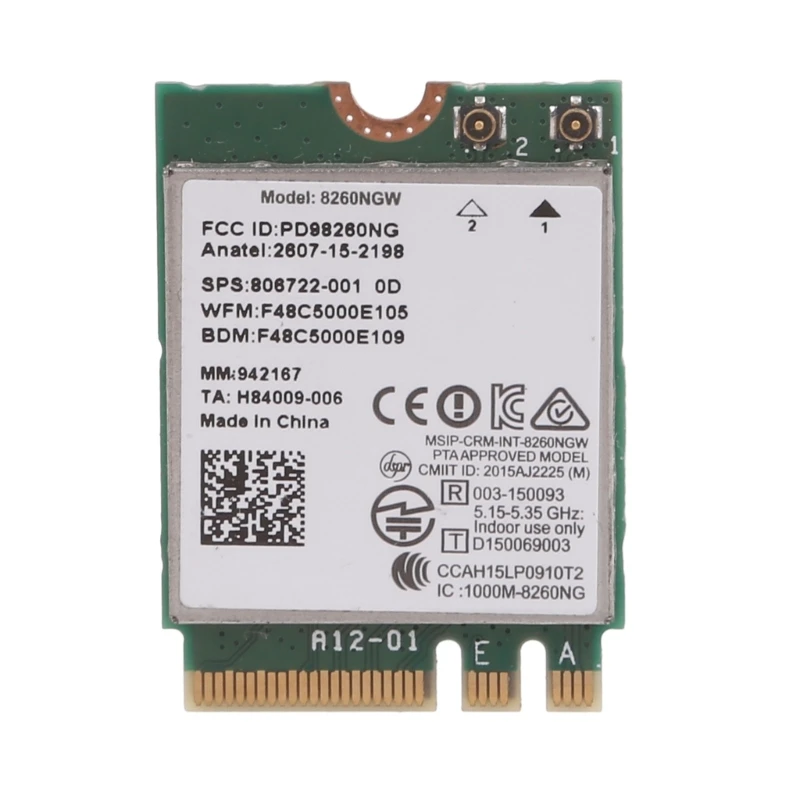 بطاقة لاسلكية DualBand 867M متوافقة مع 4.2 M.2 لـ 8260 8260NGW