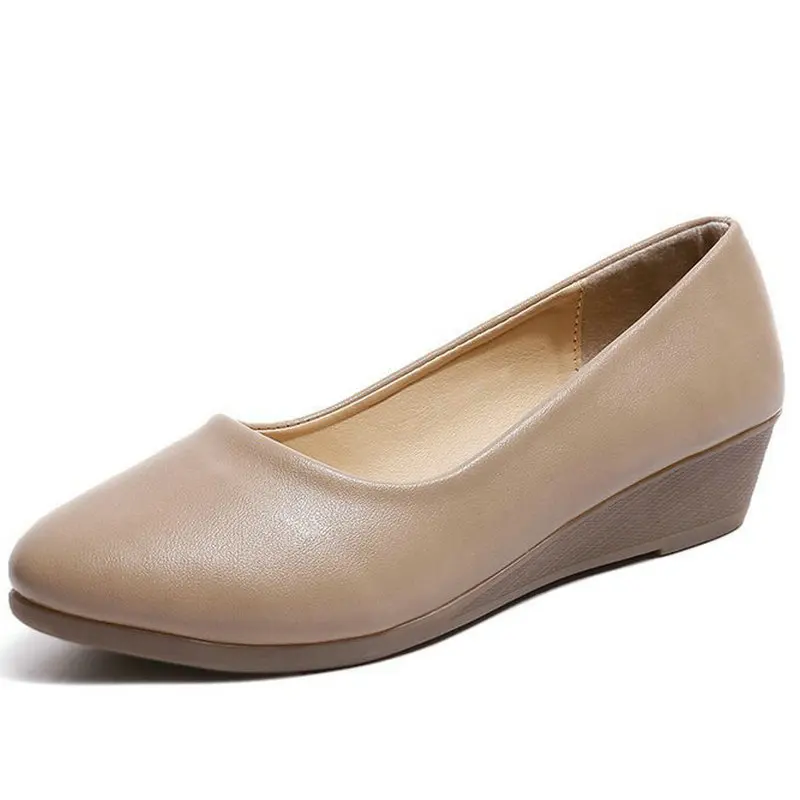 High Quality Spring Summer Women Shoes Sneakers Leather Slip On Loafers Wedge Heel Comfort Casual Shoes Women's Footwear Shoes