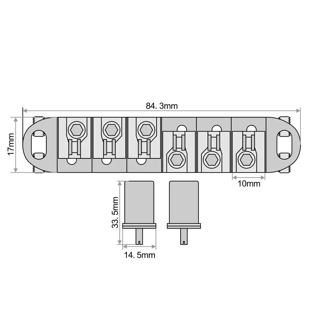 Sillín de rodillo chapado en Metal cromado, puente Tune-O-Matic para reemplazo de guitarra eléctrica estilo Les Paul