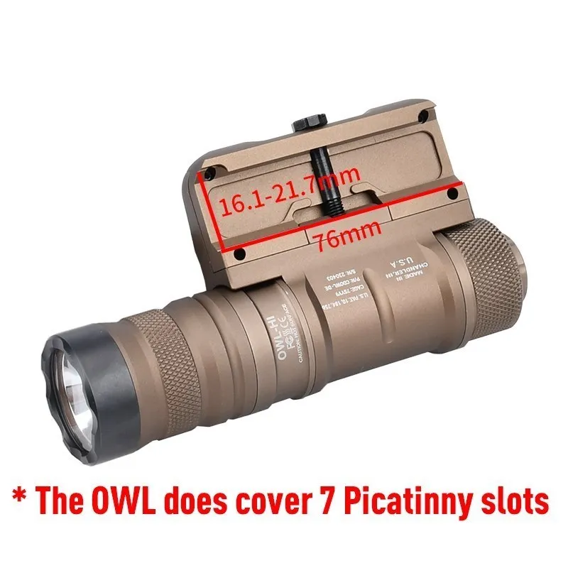 Tactical Metal OWL Scout Flashlight CNC Optimized Hunting Rifle Weapon Light 1500lumens White LED Airsoft Light Fit 20MM Rail