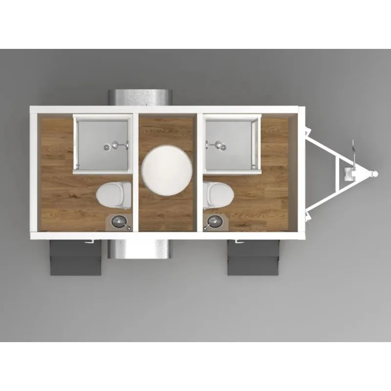 Customized Eco-friendly Luxury Versatile Portable Toilet Case Cabin Restroom Trailer With 480L Waste Tank For Park Use