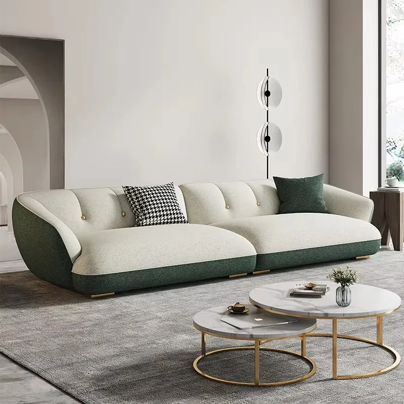 

Fabric Sofa Italian Minimalist Living Room Small Unit Modern Minimalist Straight Row No Wash Technology Fabric Light Luxury Inte