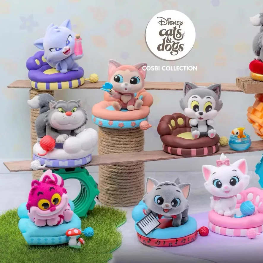 Nouveaux jouets chauds originaux Disney Lucifer chat fête série Marie chat boîte aveugle Figure Kawaii Anime Cosbi chat moelleux jouet décor de noël