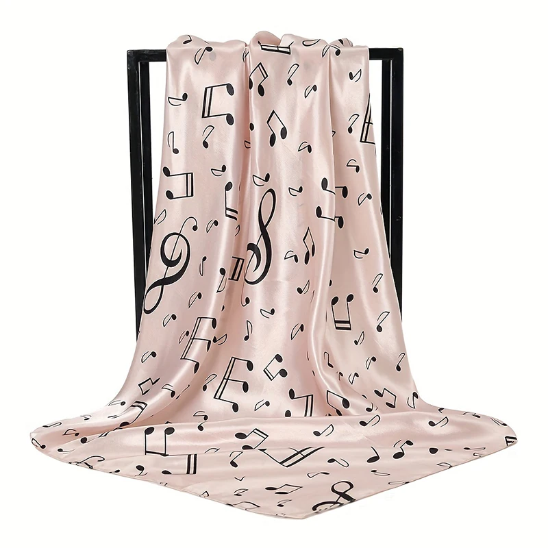 2024 Luxury Brand Bandana Silk Square 90*90cm Scarf Women Satin Shawl Wrap Hijab Female Scarves Hair Band Wrist Headkerchief