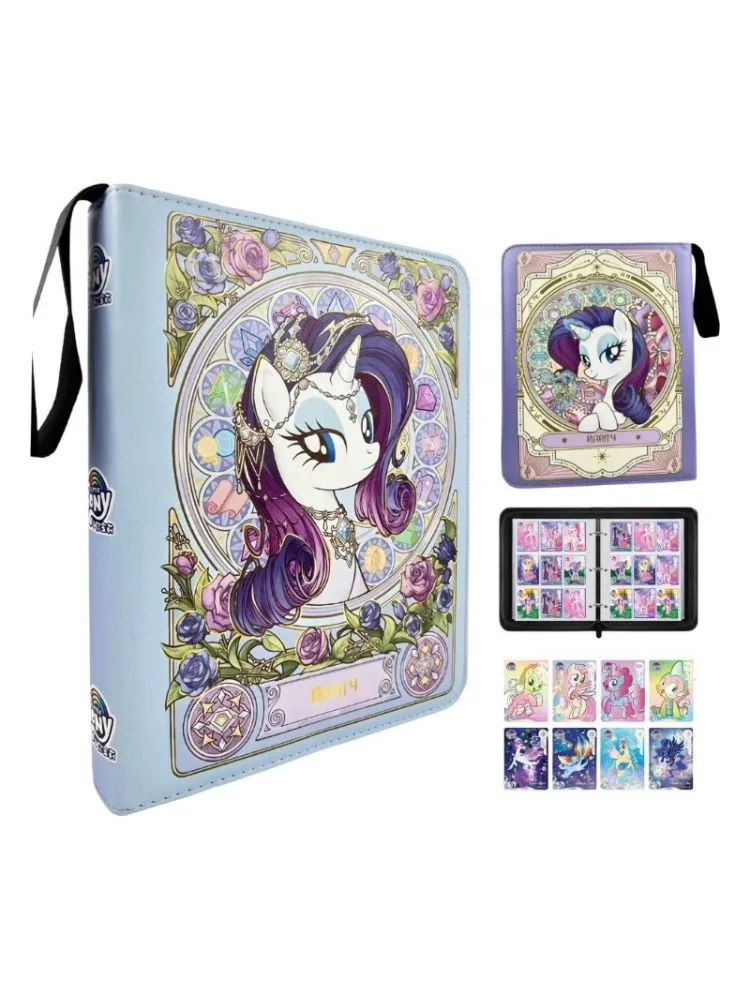 400 szt./900 szt. Album na karty My Little Pony, segregator na 4/9 kart, kolekcja, zapinany na zamek, podwójna kieszeń, segregator na karty. — 2