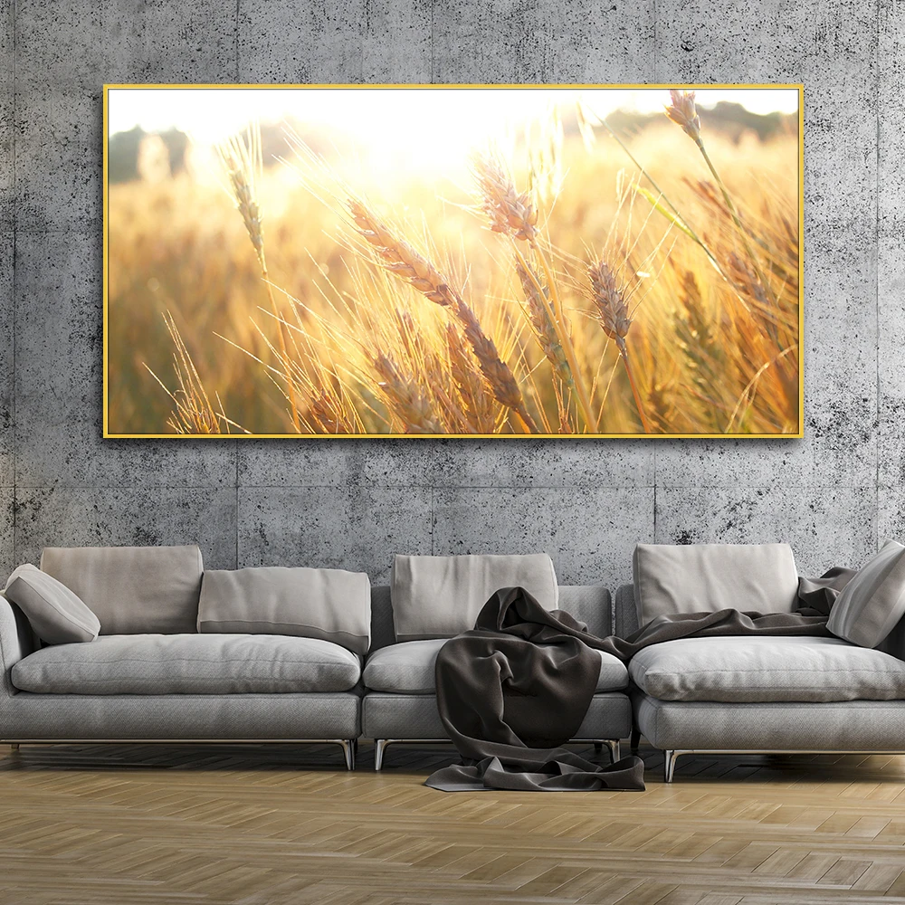 Wheat Field Wall Art Canvas Painting Landscape Picture Home Decor Poster & Print Illustration
