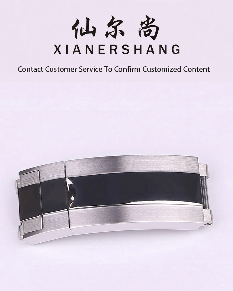 XIANERSHANG Couple Custom R-olex Submariner Watch Clasp 904L Stainless Steel Safety Buckle 16MM Folding Buckle Watch Accessories