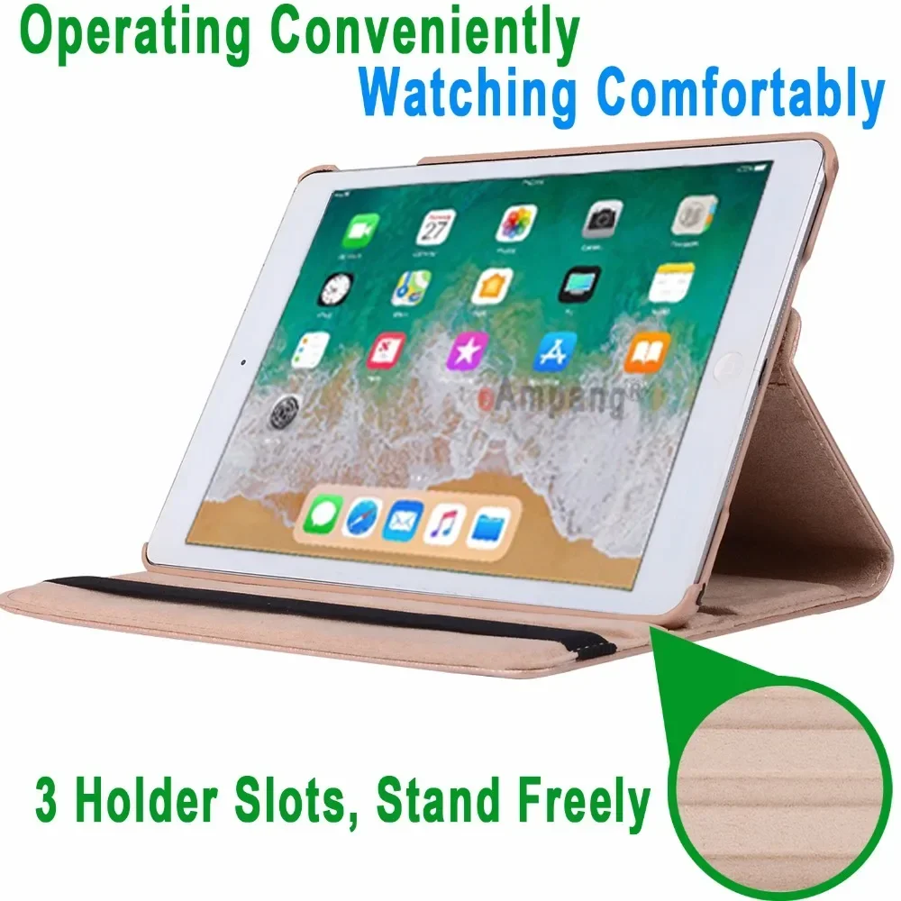 360 Degree Rotating Leather Smart Sleep Awake Cover Case for Apple iPad Pro 9.7 2016 A1673 A1674 A1675 Coque Capa Funda