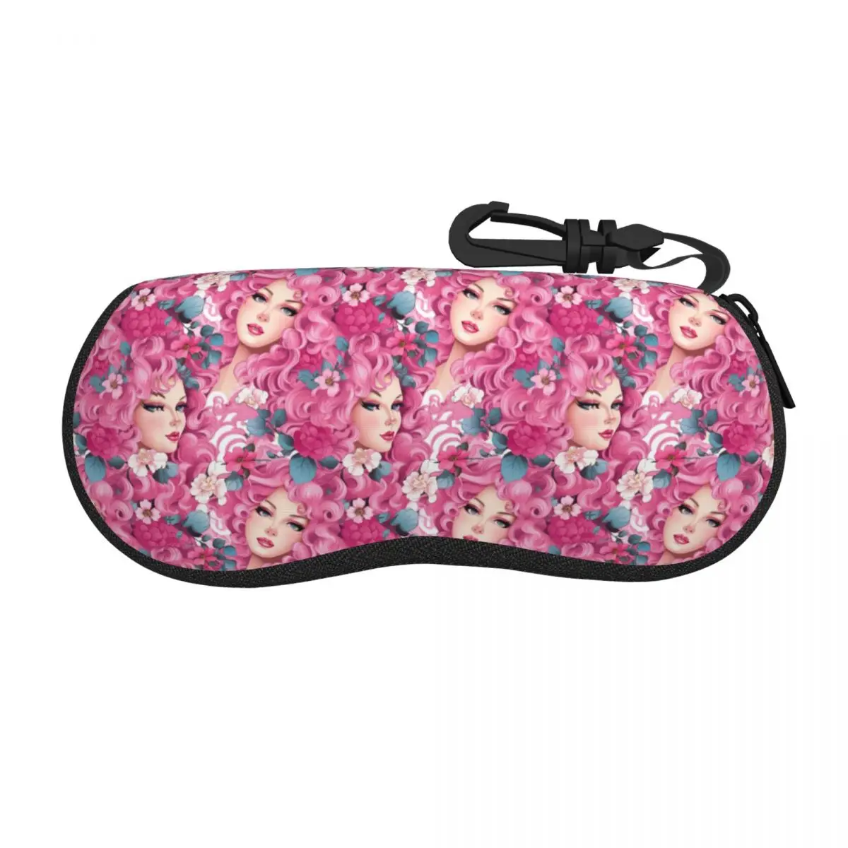 Custom Pink Barbies Faces Eyeglass Glasses Case Women Men Soft Sunglasses Protective Pouch