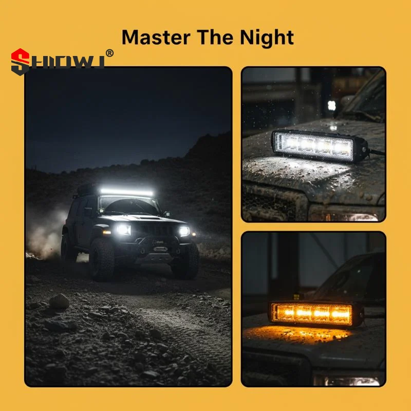 One 72W LED Work Light for Cars; 4x4 24 LEDs Offroad Bar; SUV ATV Vehicles; Trucks & Excavator; 12-60V Beam Combo Unit