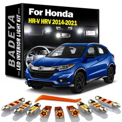 12Pcs Car Accessories For Honda HR-V HRV 2014 2015 2016 2017 2018 2019 2020 2021 LED Interior Map Dome Sun Visor Plate Light Kit